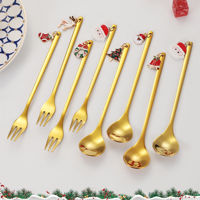 Pendant Jewelry Small Spoon DIY Coffee Children's Dessert Stirring Stick Ice Cream Popsicle Christmas Gift Tableware Spoon