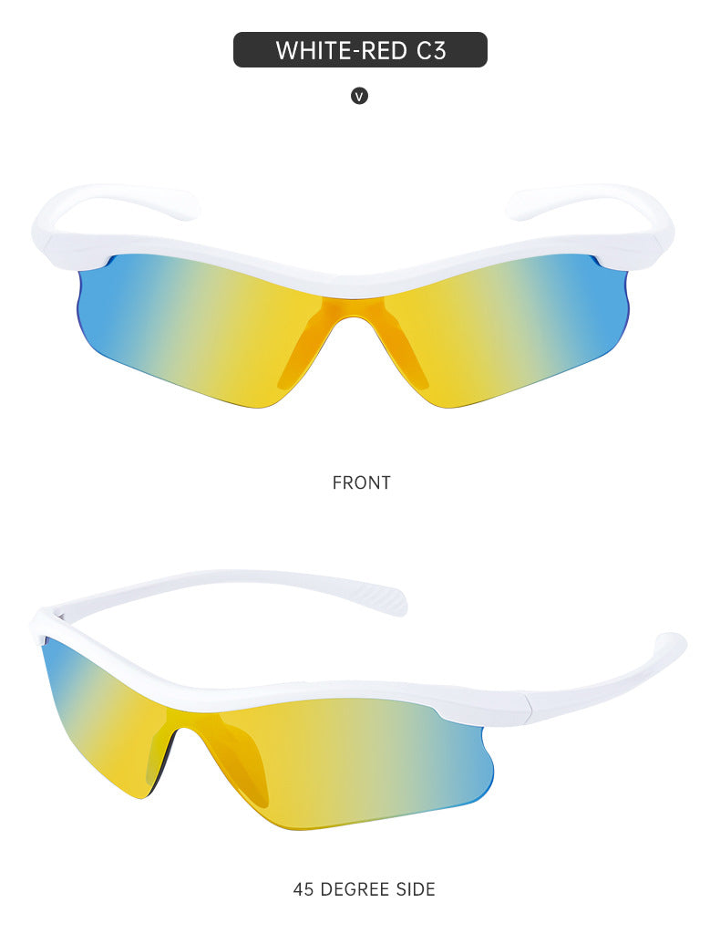 European and American Style Half-Frame Cycling Sunglasses Windproof Sunglasses for Women Personalized Outdoor Sports Running Glasses Eye Protection for Men