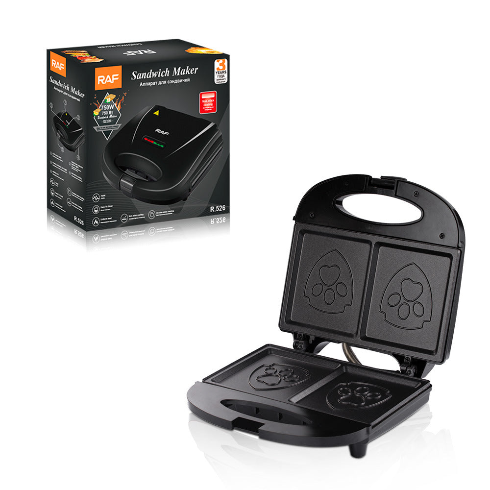 RAF European Standard Household Sandwich Maker Toaster Stainless Steel Multifunctional Cartoon Breakfast Maker R.526
