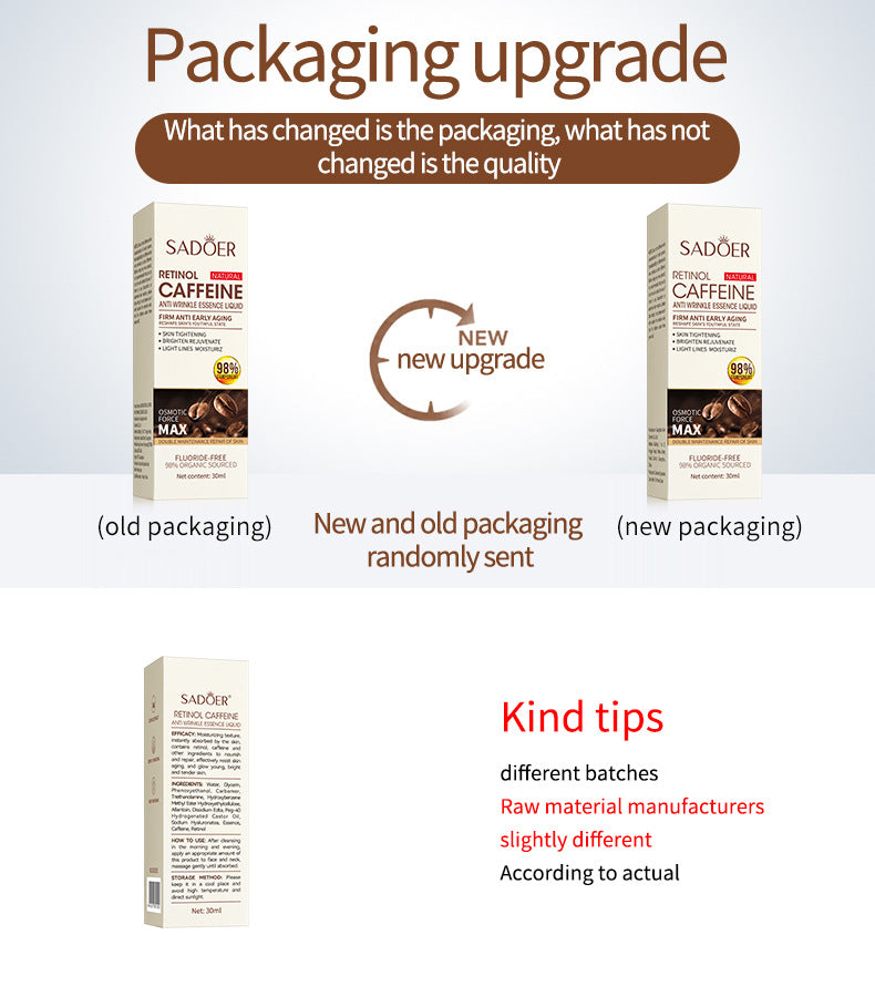 Retinol Caffeine Serum30ml SADOER Hydrating, Moisturizing, and Nourishing  Wholesale