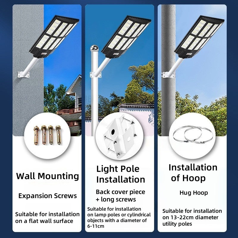 Solar Street Light Automatically Turns on After Dark, Rainy Day Power Supply, Ultra Bright Waterproof Household Solar Light