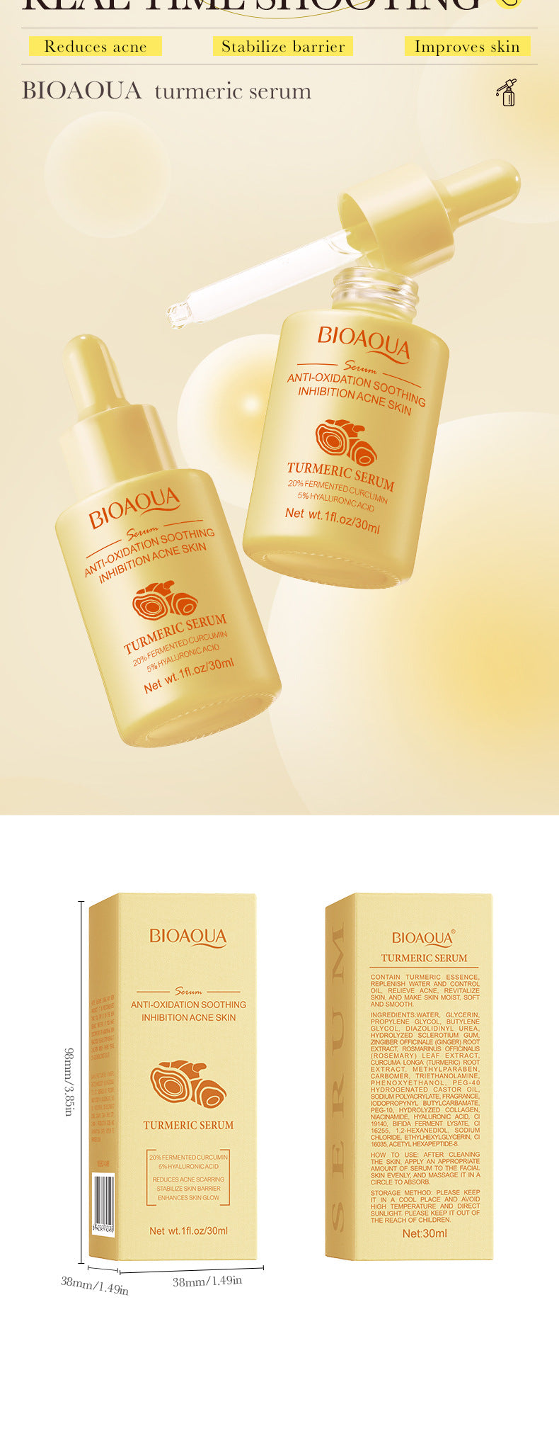 BIOAOUA Essence Series Hydrating and Nourishing Vitamins C Essence   Factory Direct Sales