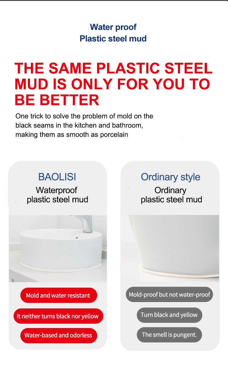 Plastic Steel Mud Kitchen Bathroom Sealant Toilet Countertop Basin Sink Edge Filling Leak Repair Glue Grouting Wall Tile Waterproof