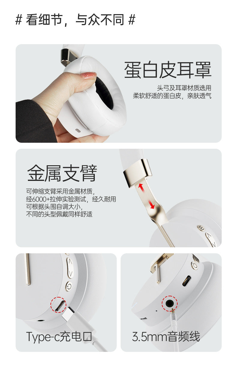 Hot-selling Noise-canceling Wireless Over-ear Bluetooth Headphones Long Battery Life High Sound Quality Gaming Headset Stereo