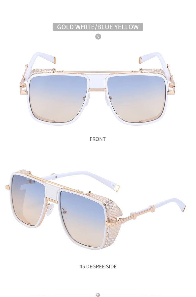 European and American Steampunk Sunglasses for Men, UV Protection, Full Coverage, Sunscreen Sunglasses for Women, Trendy Wholesale Glasses