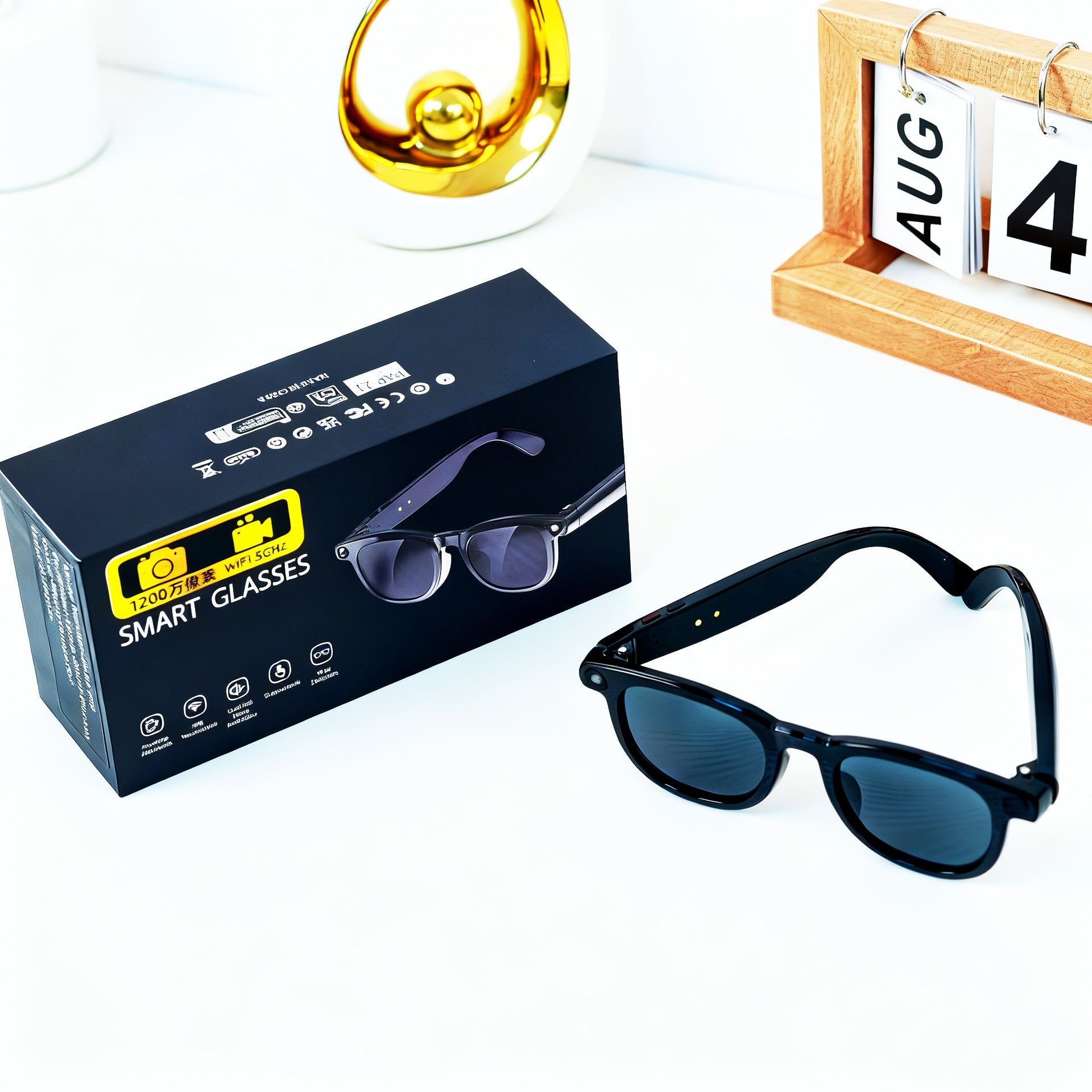 JS01 Pro Smart Glasses1200100 Megapixel Camera AI Simultaneous Translation Character Recognition Anti-Shake Video Recording Audio Recording