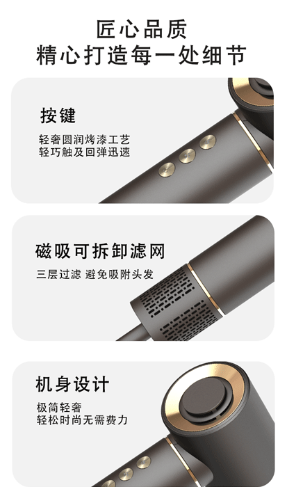 фенHigh-Speed Hair Dryer Hot Air Comb Set 6-in-1 Curling Iron Multi-Functional Hair Dryer Home Appliance