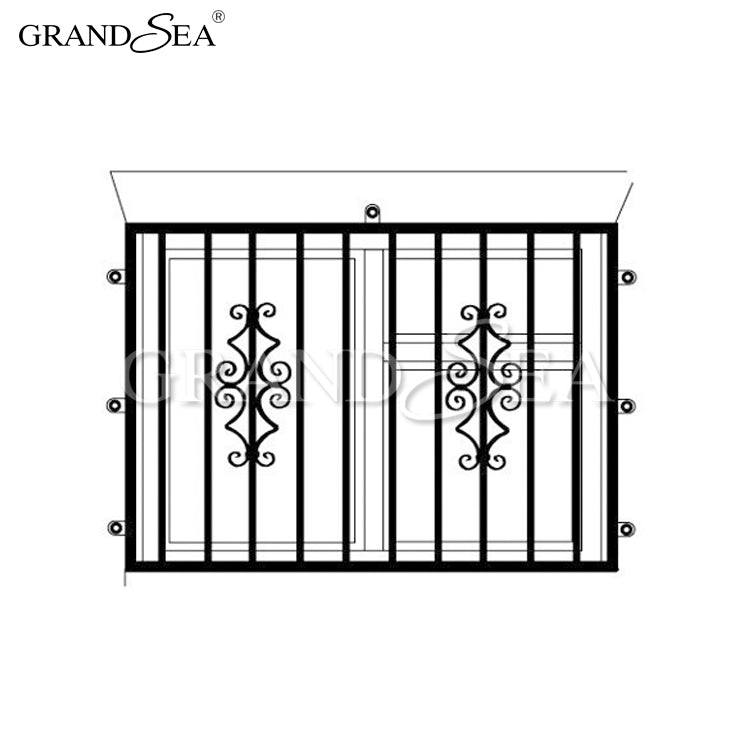 Specialty Fancy Decorative Wrought Iron Window Grill Design for Safety