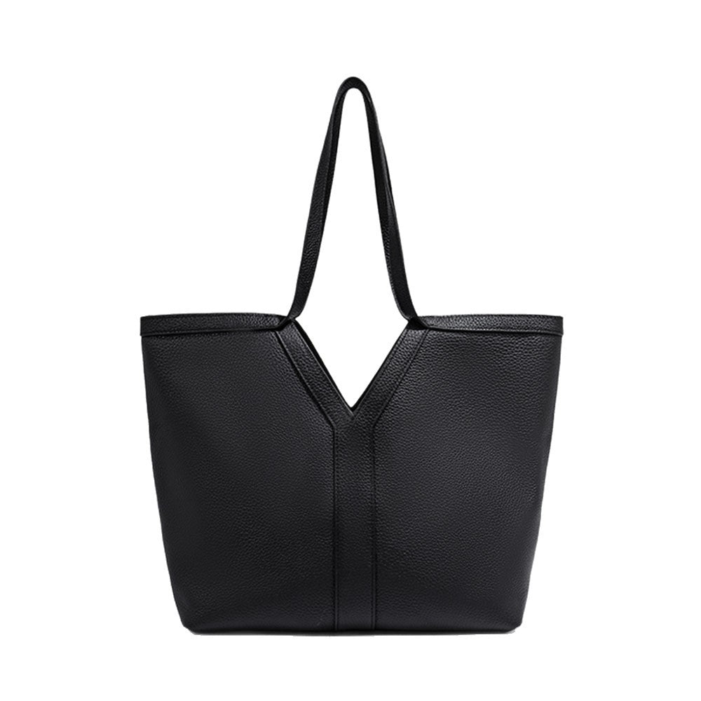 Autumn Winter New Genuine Leather Tote Bag Large Capacity Women's Bag Top Layer Cowhide Single Shoulder Commuter Underarm Bag