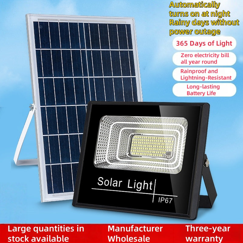 Household Solar Outdoor Light Split Waterproof Garden Courtyard Light Suitable for Warehouse Factory Indoor Floodlight
