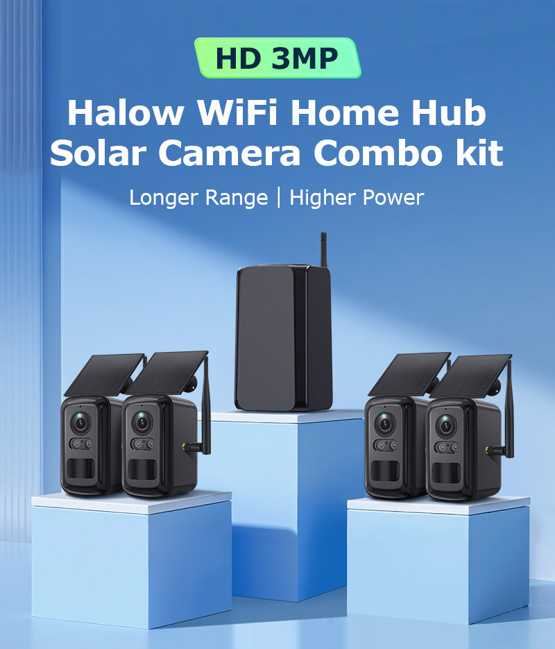 WiFi Base Station Camera Outdoor Solar Camera One-to-Four Home Use WiFi Battery Camera Set