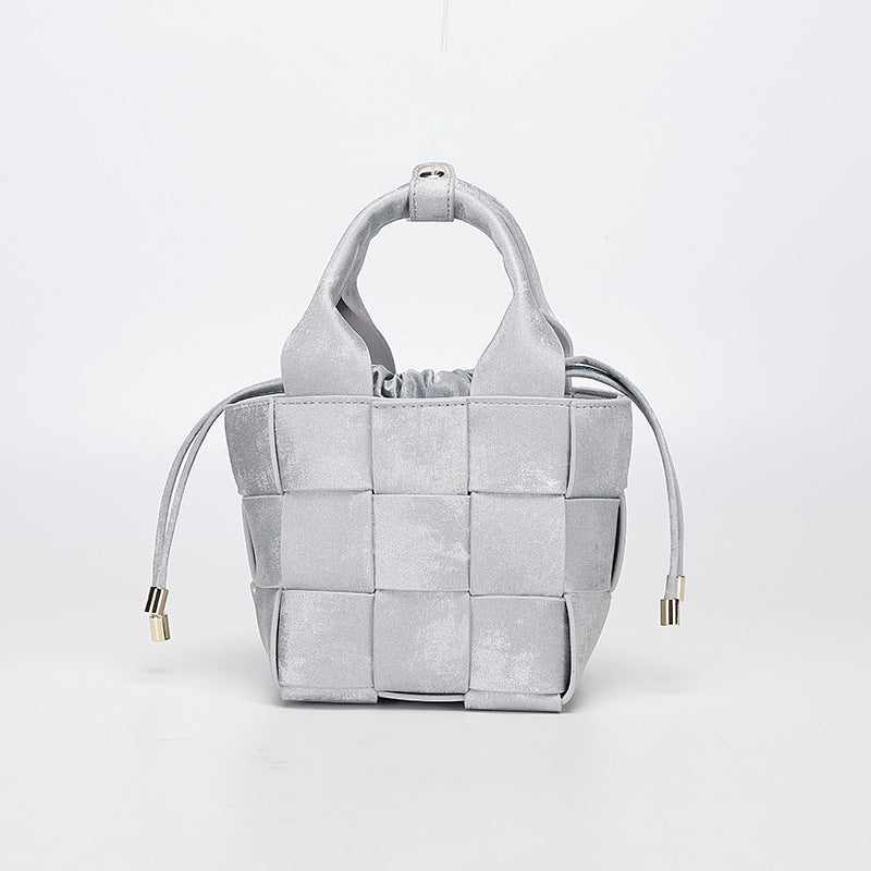 New Chinese Style Handmade Bucket Bag Woven Design Basket Handbag New Mini Crossbody Bag for Women