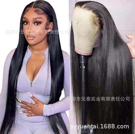 Wigs Front Lace Wig13*4Large Lace Long Straight Hair Synthetic Hair Wig for Women Black