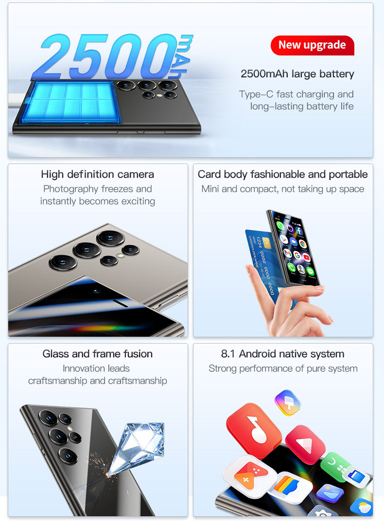 S24promax Mini Smartphone Full Network Compatible4G Ultra-small Pocket Android Quad-core