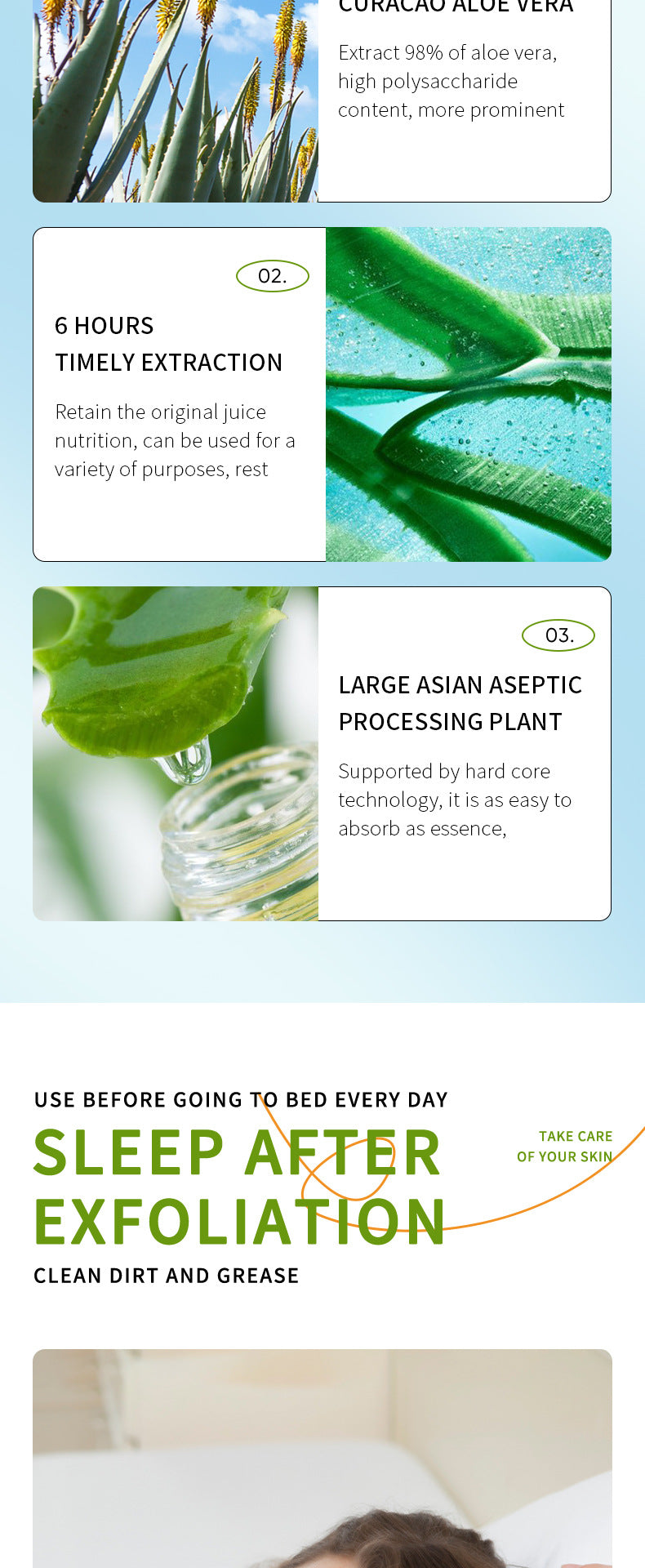 Aloe Vera Skincare Set SADOER Cleansing, hydrating, moisturizing, and nourishing  foreign trade manufacturer wholesale