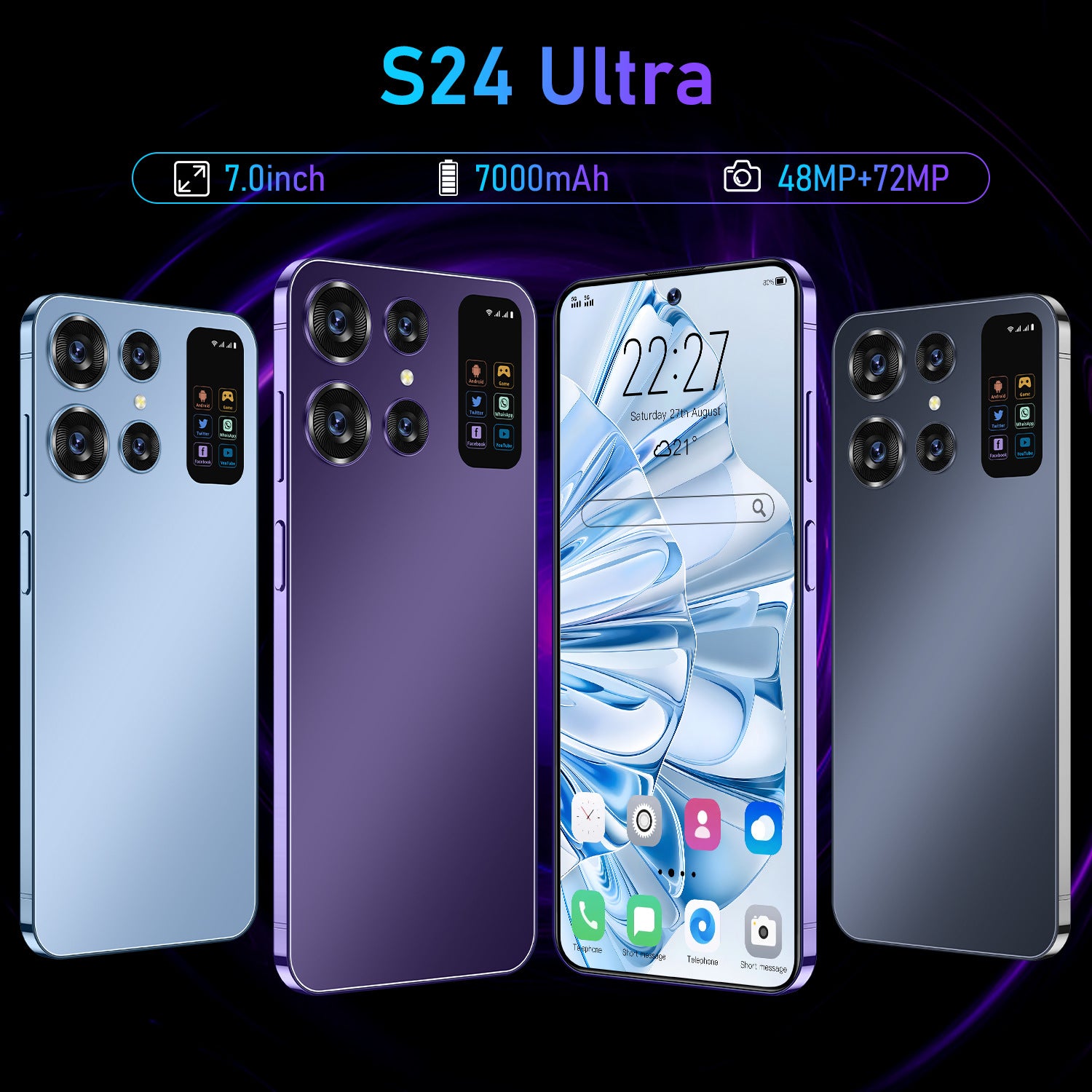 Exclusive Supply S24 Ultra Mobile Phone16+1TB Large Memory7.0High-definition screen source manufacturer available