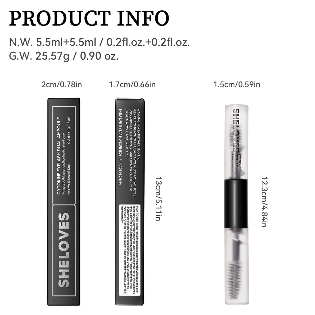Exclusive Supply Double-ended Ampoule Peptide Eyelash Moisturizing Essence Curling Eyelashes Thick and Long Mascara