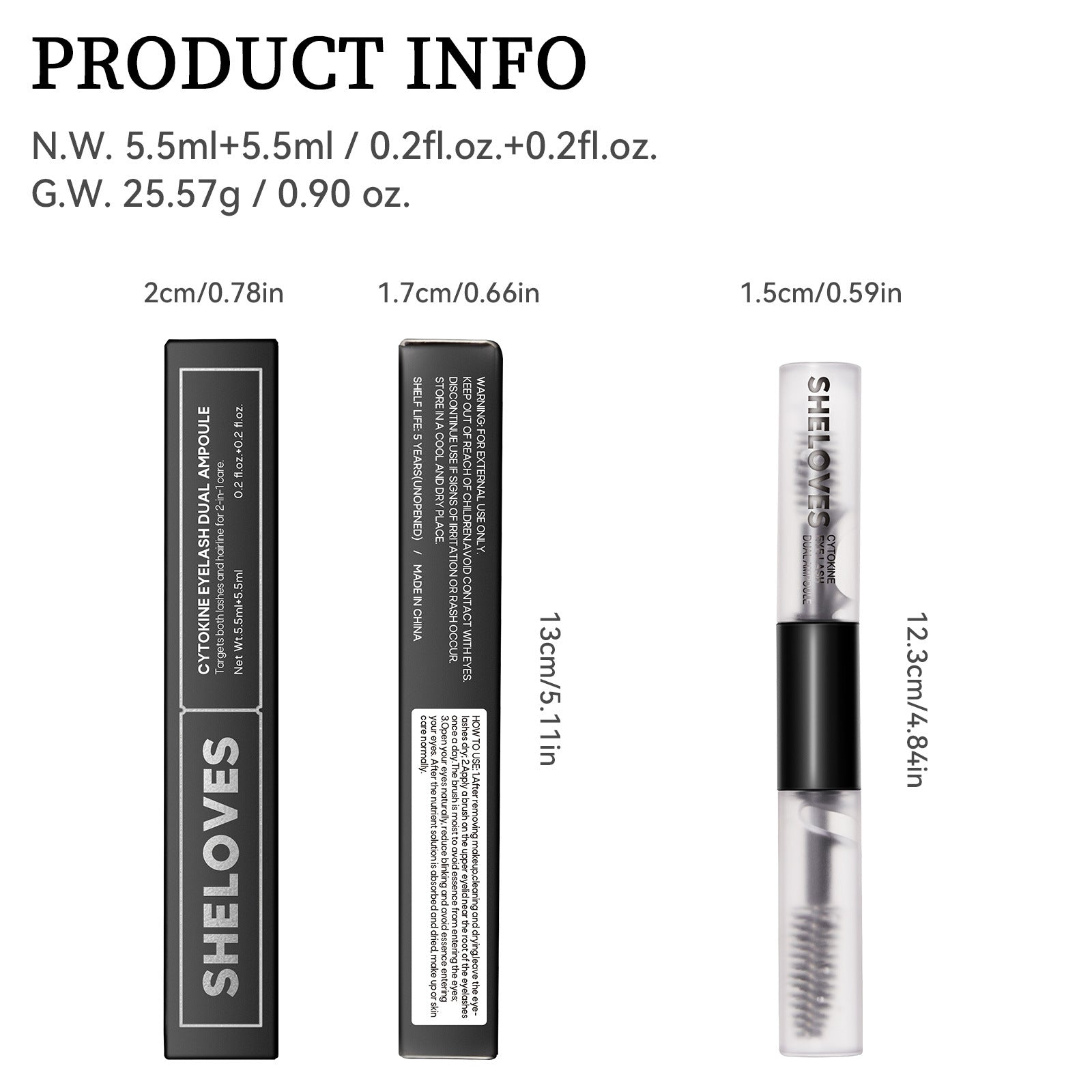 Exclusive Supply Double-ended Ampoule Peptide Eyelash Moisturizing Essence Curling Eyelashes Thick and Long Mascara