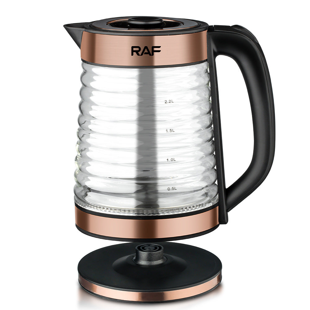 RAF European Standard Transparent Glass2.2L Electric Kettle Automatic Large Capacity Multi-Functional Kettle Overheat Protection