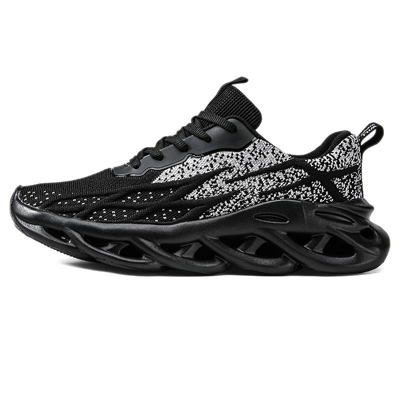 Summer Flyknit Breathable Running Shoes Braided Sole Casual Sports Shoes Men's Lightweight Trendy Shoes Professional Racing Running Shoes