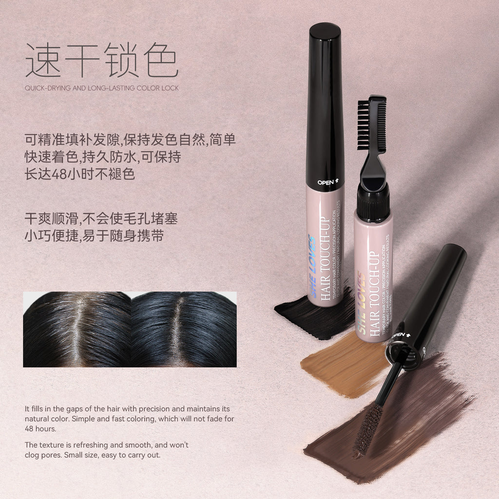 sheloves White Hair Color Stick Covers Gray Roots Non-Staining Waterproof Hair Stick