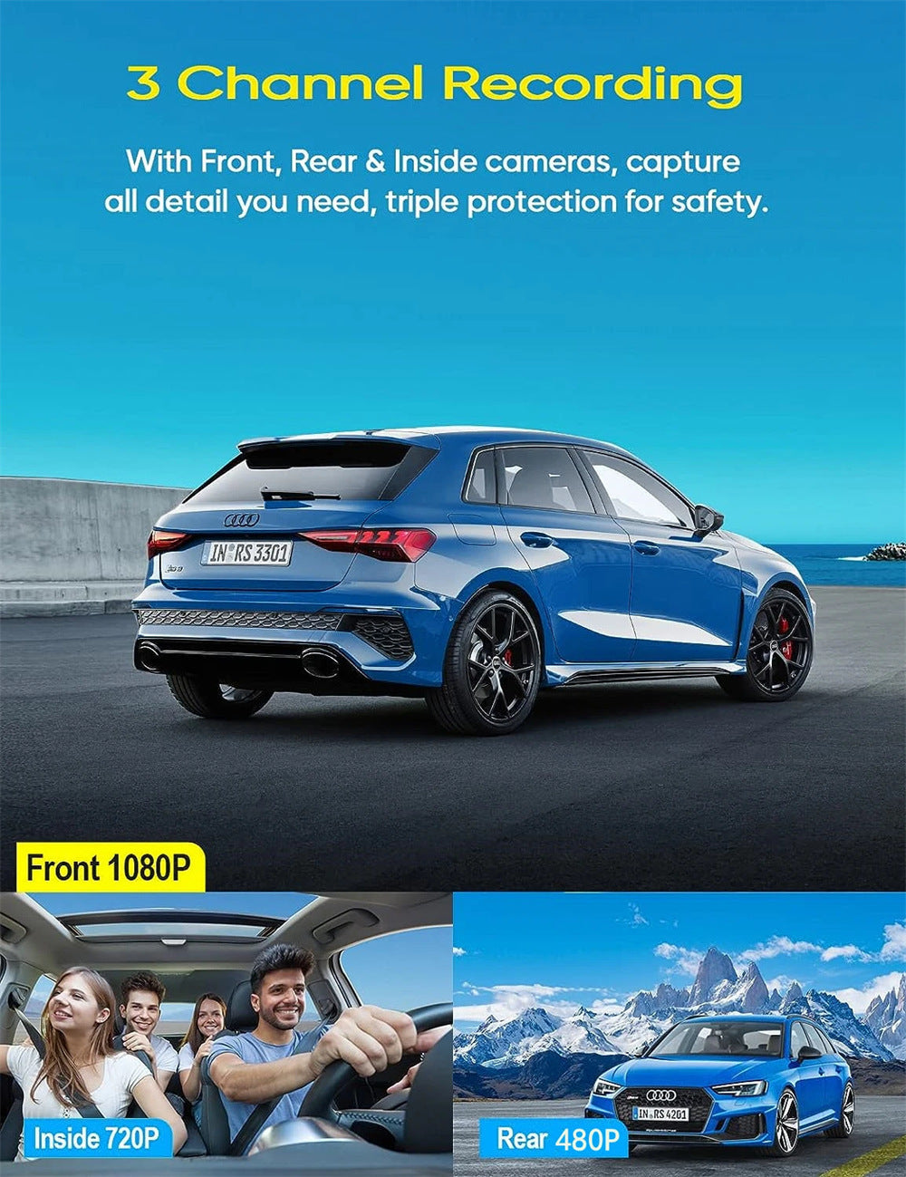 Driving Recorder S16New1080P Hd Night Vision2.0Inch Hidden Dual-Recording Car Camera