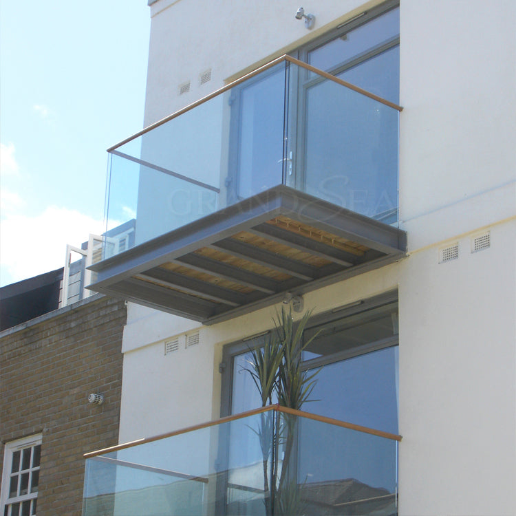 Outdoor Stainless Steel Balcony 12mm Glass Railing Balustrade Designs
