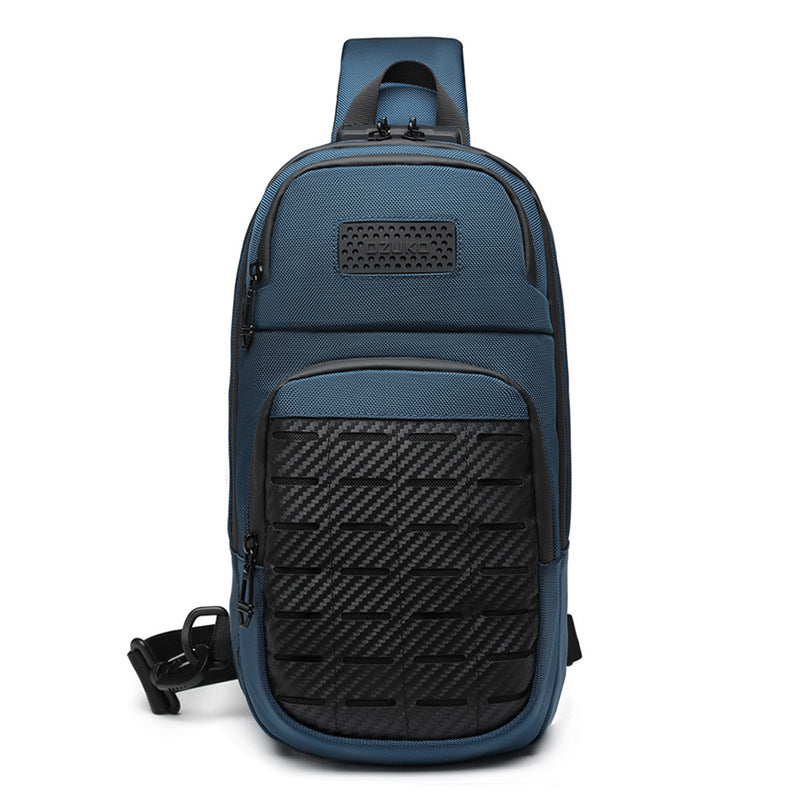 OZUKO Men's Tactical Chest Bag Waterproof Oxford Cloth Crossbody Chest Bag Trendy Outdoor Sports Shoulder Bag