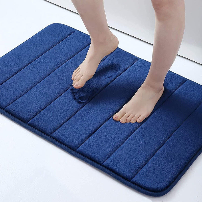 Striped Quilted Coral Fleece Floor Mat Manufacturer Wholesale Bathroom Mat Dropshipping Carpet