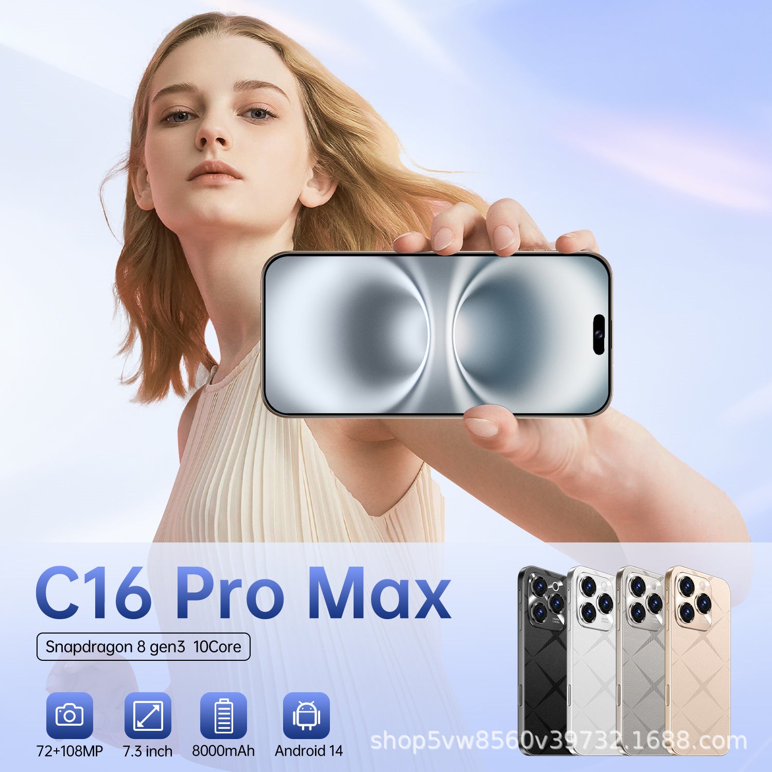 Hot selling product A16 ProMax Android Smartphone16+1T Factory Direct Sales Mobile Phones