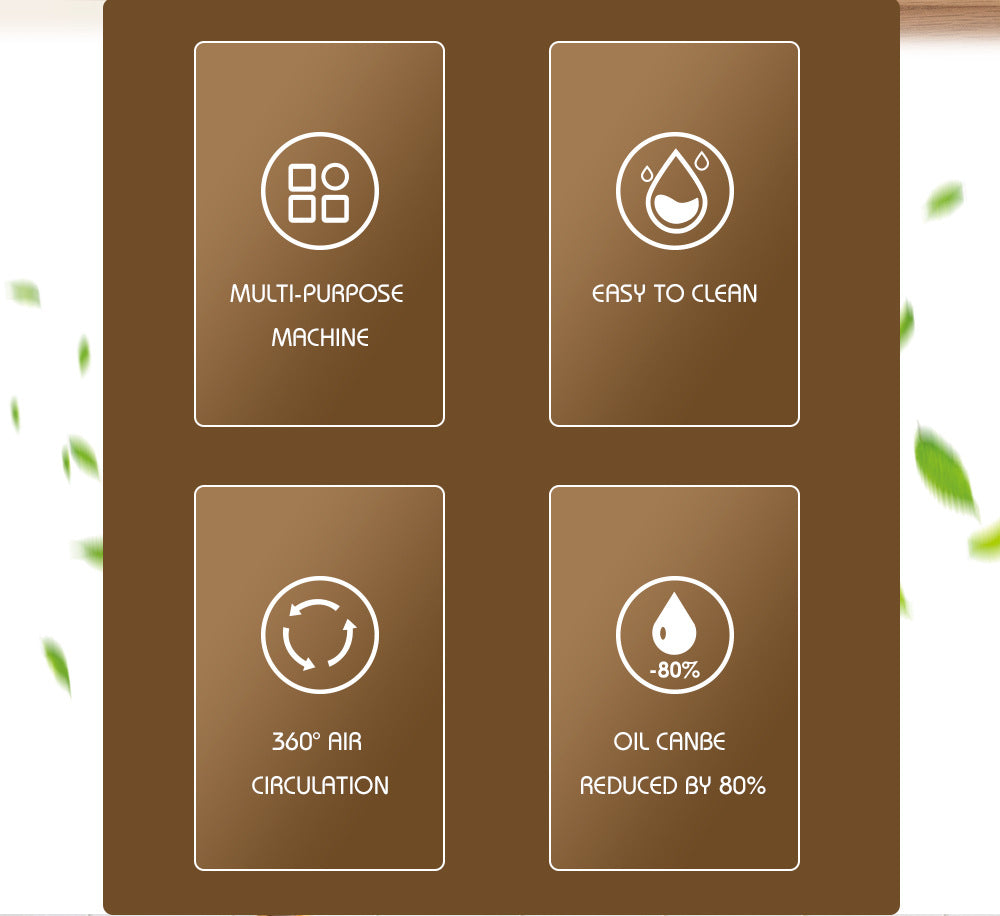 RAF European style air fryer for home use with large capacity Multifunctional Smart French Fries Fully Automatic Fryer 5.8L