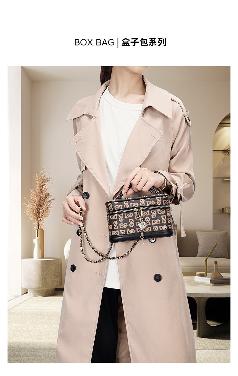 European and American Retro Printed Chain Small Square Bag Trendy Crossbody Women's Bag Niche Versatile Shoulder Handbag Women's Manufacturer