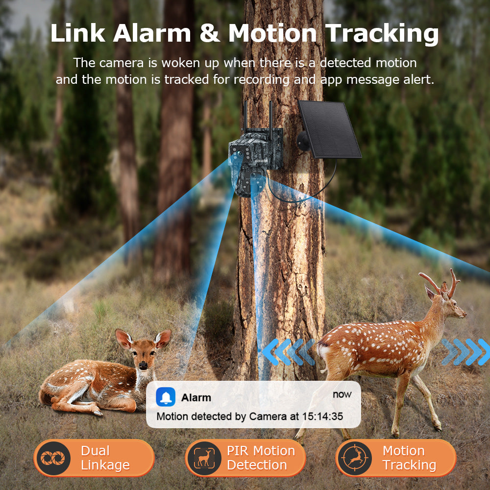 Private Model4G Solar camera dual lens dual view6MP HD Outdoor Camouflage Surveillance Camera