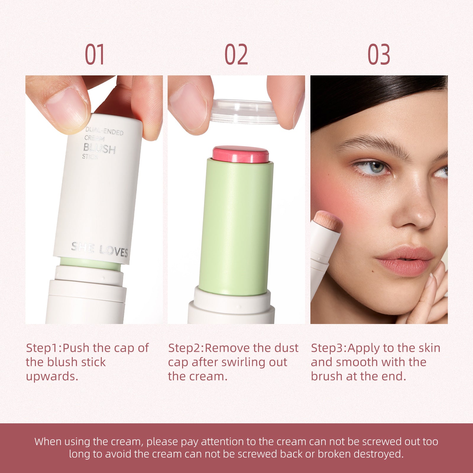 New Product sheloves Blush Stick Long-lasting Natural Color Cream Rouge Low Saturation Expanding Color Makeup