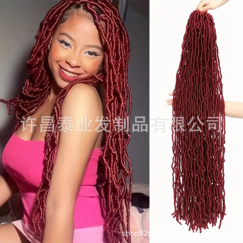 African Wig Synthetic Braids Earthworm Curly Braids African Dreadlocks NU Locs Crochet Dreadlocks Soft Locs