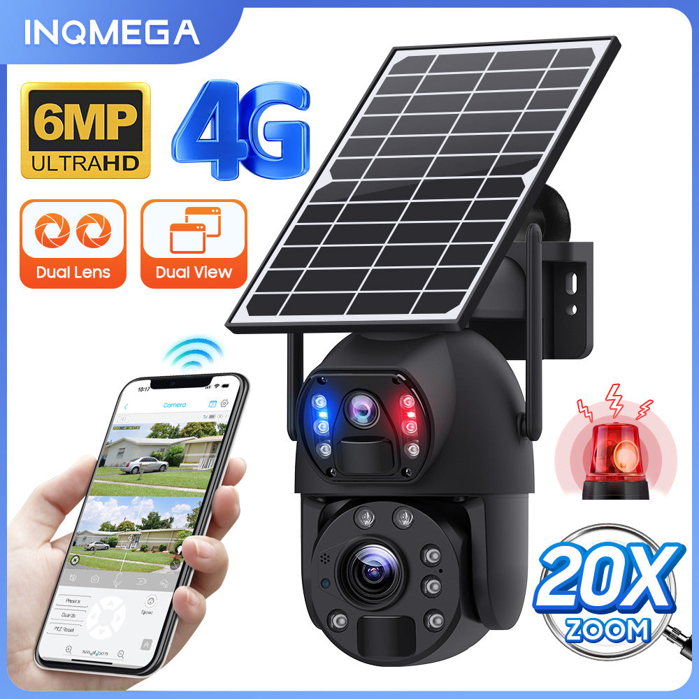 4G Solar Camera Smart HD Laser Night Vision Dual Lens36Optical Zoom Surveillance Intelligent Monitoring