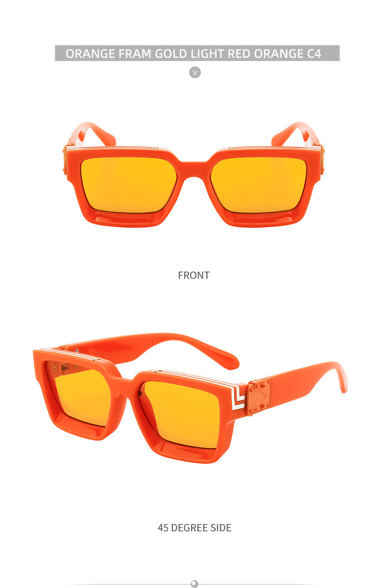 0k Billionaire Style Sunglasses Men Fashion Internet Celebrity Sunglasses Women High-end Glasses Square Frame Sunglasses