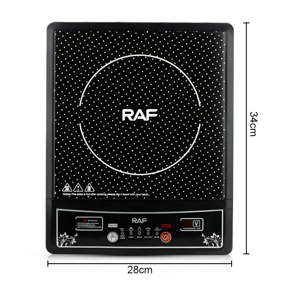 RAF European Standard Induction Cooker Household Button Smart Stir-fry Hot Pot Waterproof Ceramic Panel2000W
