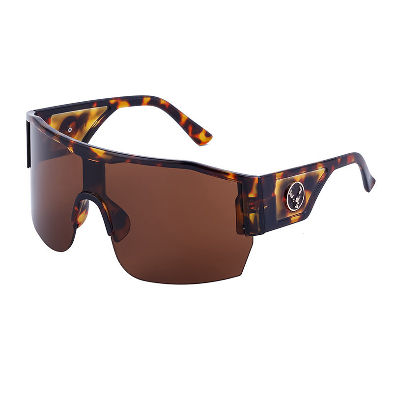 Y2K Millennium Integrated Cycling Sports Sunglasses for Women, European and American Style, Large Frame, Windproof, Half Frame Sunglasses
