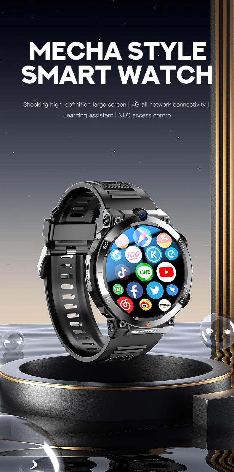H10Smart Watch5G Full Netcom SIM Card Google Store Support APP Download Dual Camera Video Call