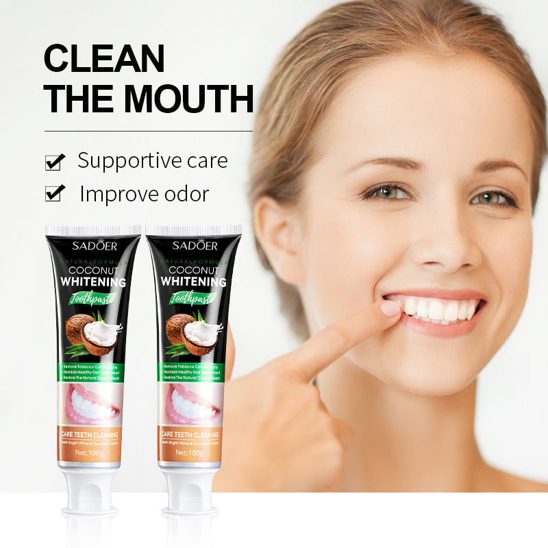 Toothpaste SADOER Vitamin C Coconut Oral Care Gum Protection  Wholesale Live Streaming