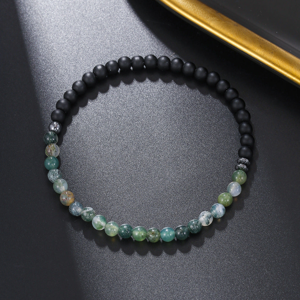 Mini Small Bracelet Women's Personalized Gift Natural Stone Beaded Turquoise Volcano4mm Map Stone Sanding Bracelet