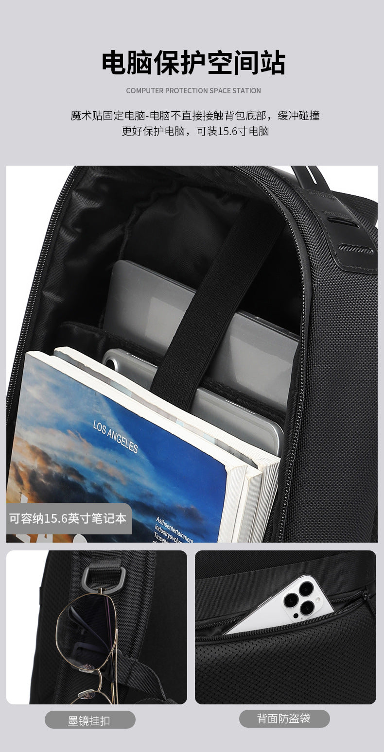 Business Backpack Computer School Bag for Men Students High Appearance Lightweight Waterproof Oxford Cloth Large Capacity Commuter Backpack