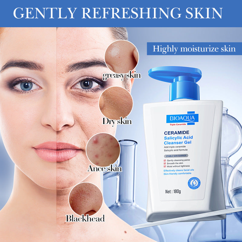 BIOAOUA Ceramide Salicylic Acid Cleansing Gel Cleansing facial cleanser   wholesale