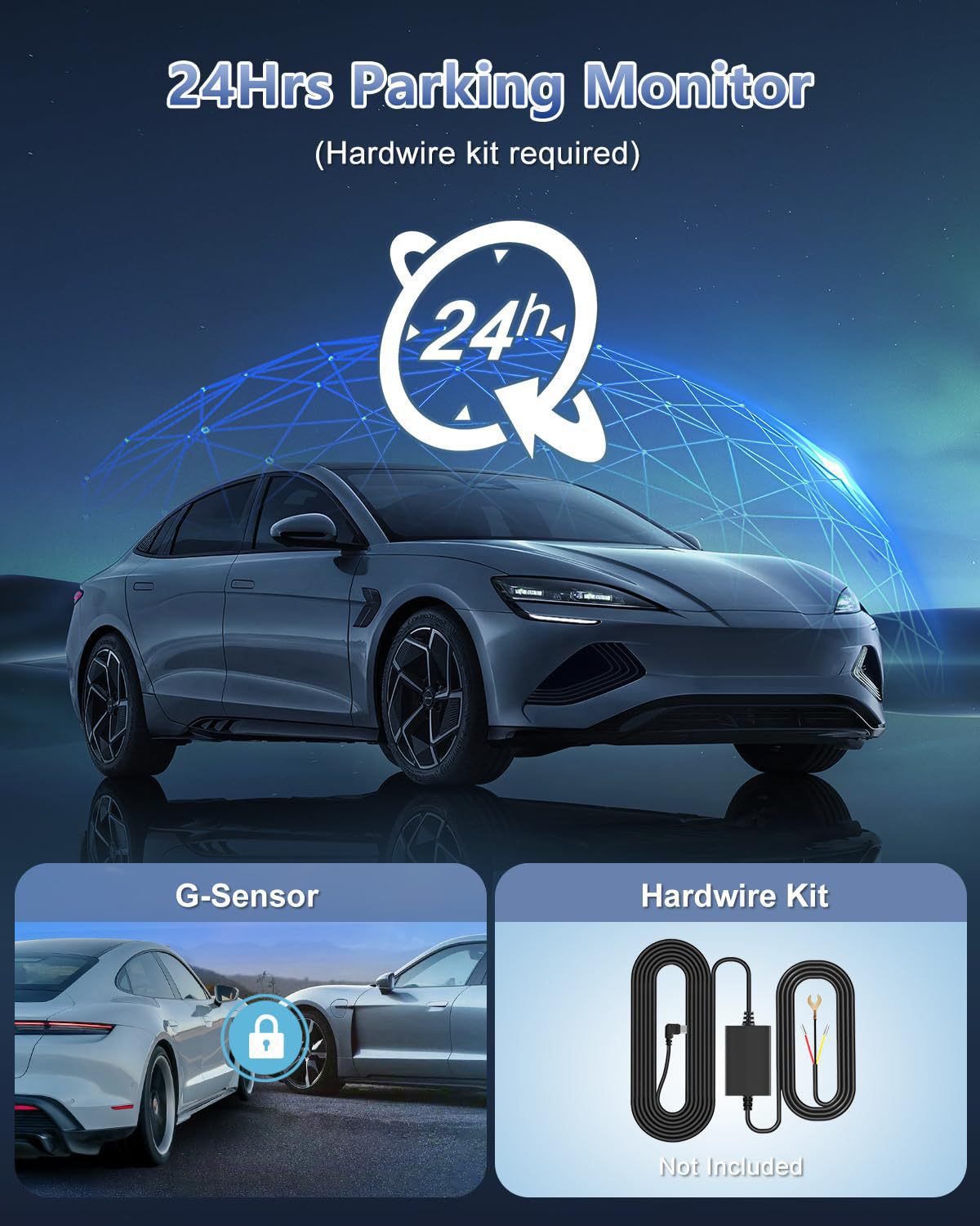 K02Driving Recorder Mobile Phone Interconnection WiFi High Definition Ultra Wide Angle Night Vision No Installation Required4K Vehicle Recording