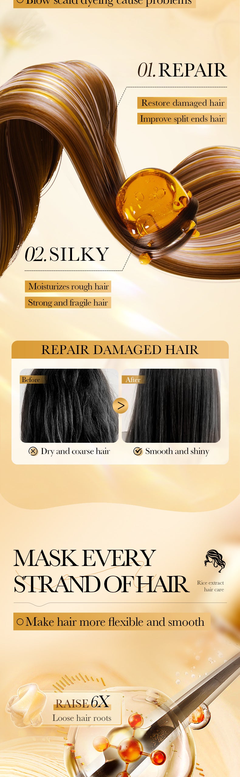 Rice Puree Hair Mask400gBIOAOUA Smooth and Fluffy Hair Conditioner  Wholesale