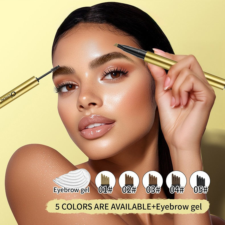 European Beauty Double-Ended Multi-Prong Plush Eyebrow Pencil+Styling Eyebrow Gel with Eyebrow Card Eye Set