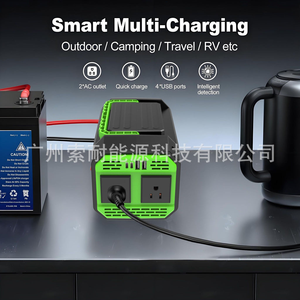 US Standard Socket Car Inverter300W/500W12V Turn110V With dual display/USB/Type-C