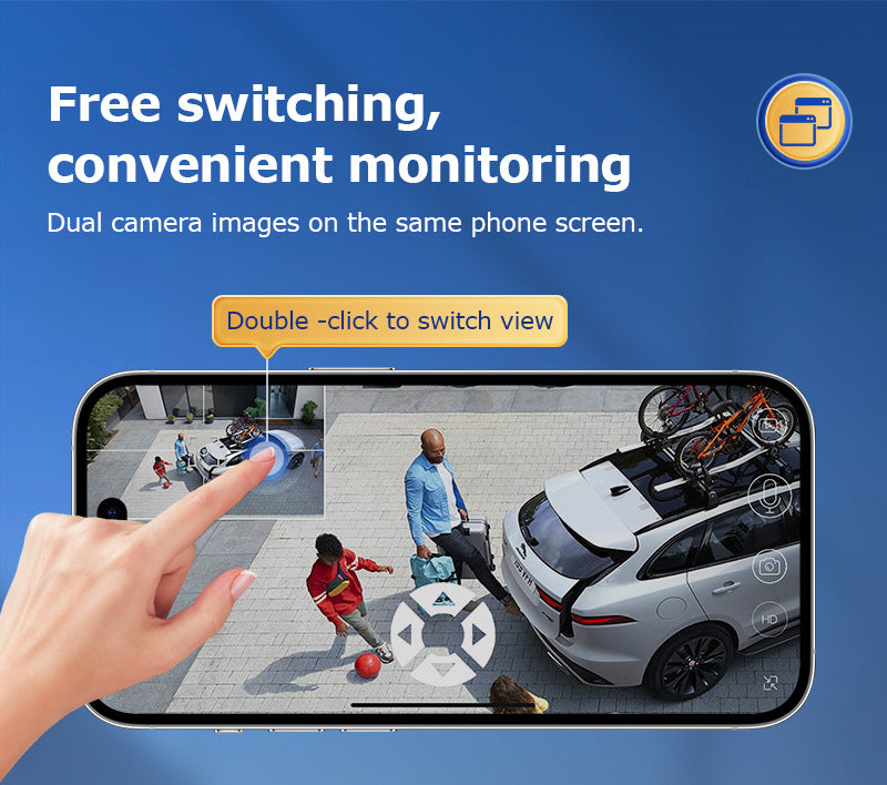 4G Wireless Trinocular Multi-view Remote Control1510x Zoom Solar-Powered Camera600Ultra HD Night Vision