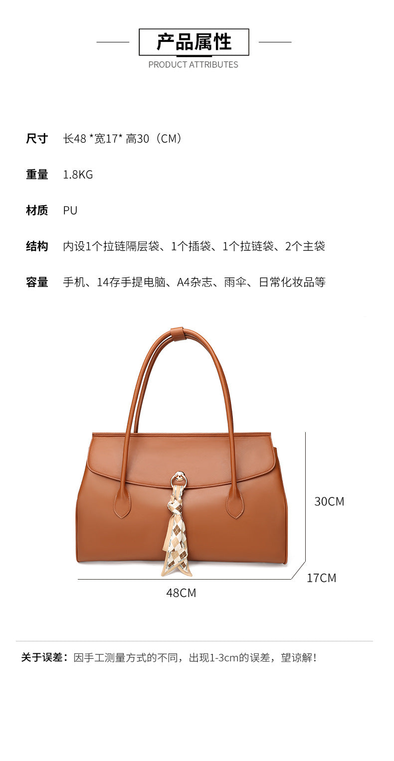 European and American New Fashion Simple Large Capacity Hand Carrying Boston Bag Women's Travel Bag Fashion All-Match Shoulder Underarm Bag